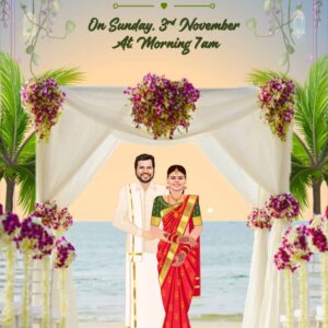 South indian wedding caricature invitation video (WCIV0026)