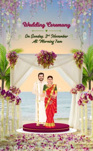 South indian wedding caricature invitation video (WCIV0026)