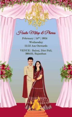 Rajasthani English Wedding Caricature Invitation Video WCIV0009