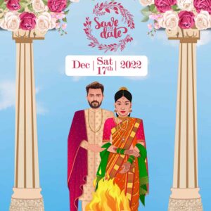 Maharashtrian Wedding Caricature Invitation Video WCIV0002