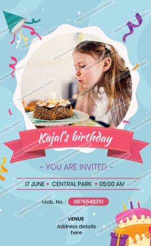 Birthday Invitation Card BIC004 English