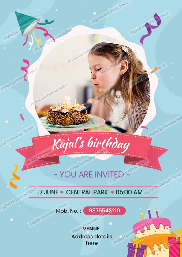 Birthday Invitation Card BIC004 English