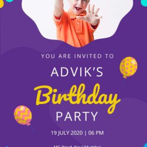 Birthday Invitation Card BIC017 English