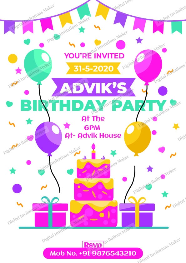 Birthday Invitation Card BIC023 English-01