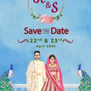 Save The Date Invitation Card English STDICE001