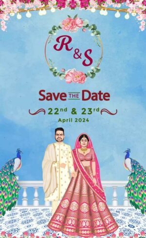 Save The Date Invitation Card English STDICE001