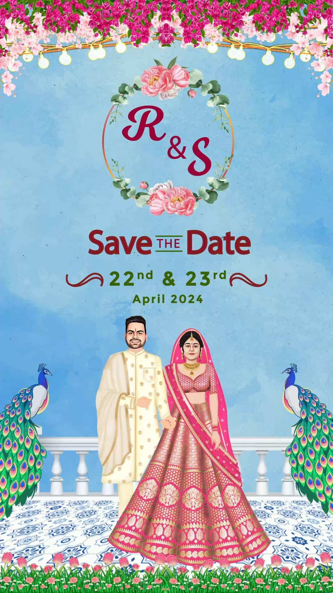 Save The Date Invitation Card English STDICE001