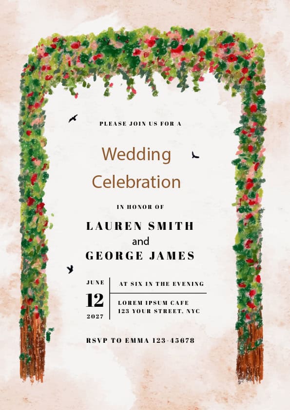 Wedding Invitation Card English WICE009