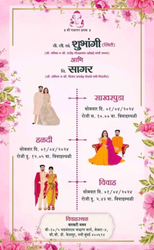 Wedding Invitation Card Marathi WICM005